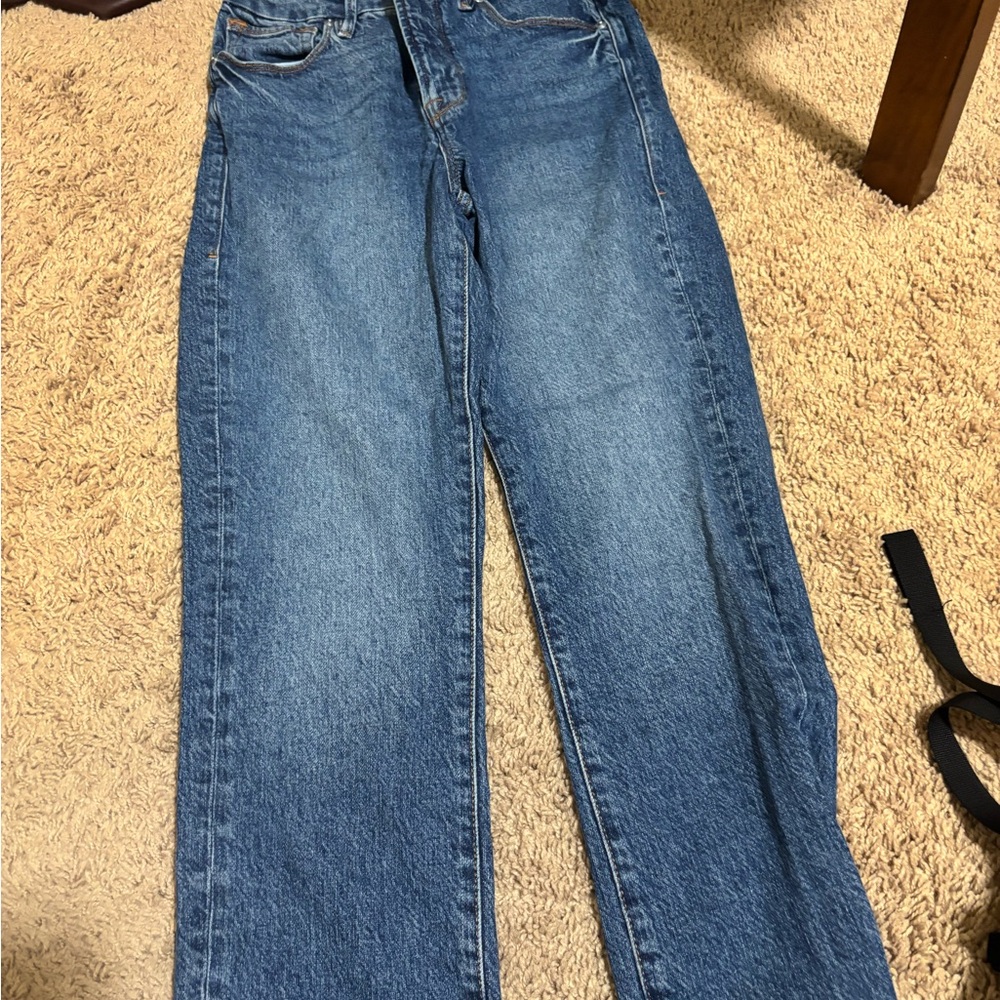 Good American Dark and Light Blue Jeans